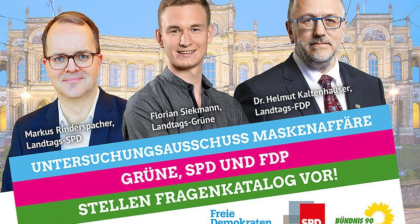 Markus Rinderspacher (Landtags-SPD), Florian Siekmann (Landtags-Grüne), Dr. Helmut Kaltenhauser (Landtags-FDP)